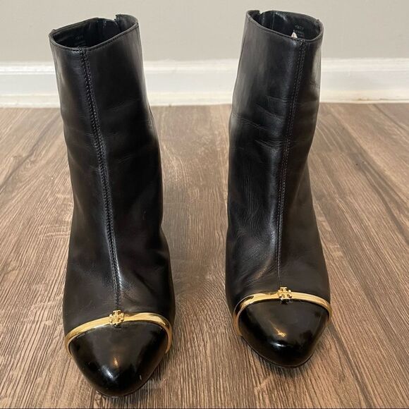 Tory Burch Women's Black Pacey Leather Ankle Boots - Picture 6 of 12